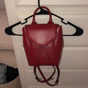 DKNY red backpack bag NWT